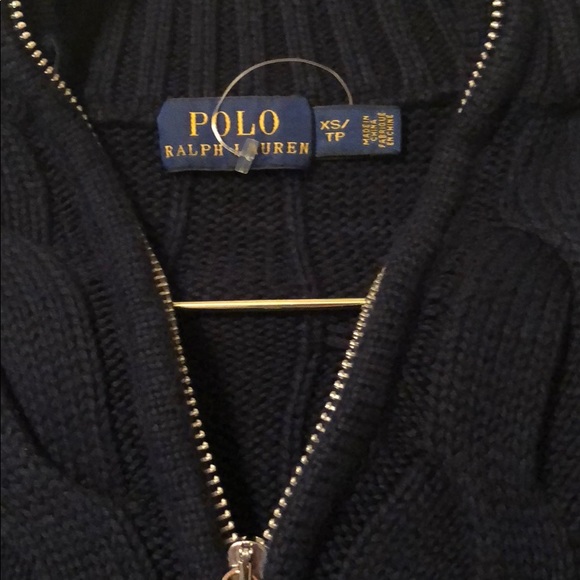 Polo by Ralph Lauren | Sweaters | Navy Blue Polo Cable Knit Zip Up Sweater | Poshmark